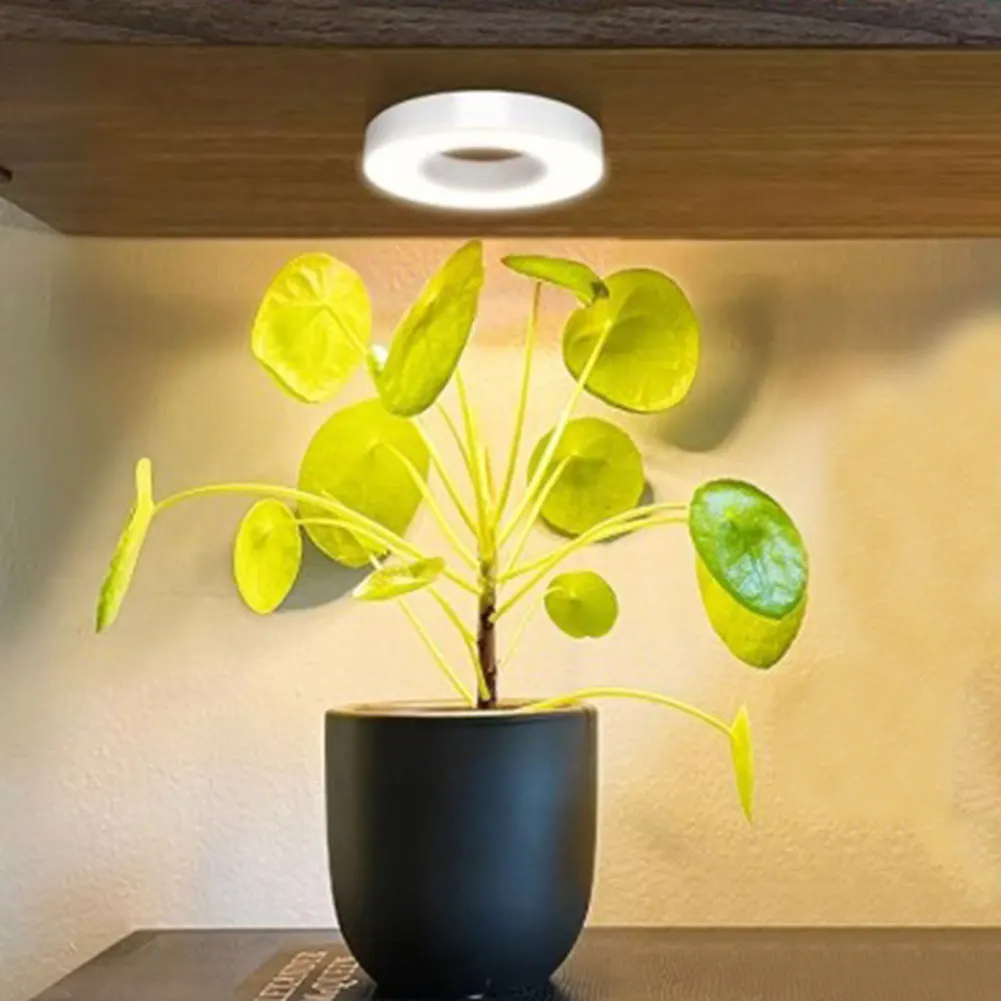 Full Spectrum Ceiling Grow Light 4 Dimmable Levels LED Plant Light Height Adjustable Under Cabinet Plant Lamp for Small Plants