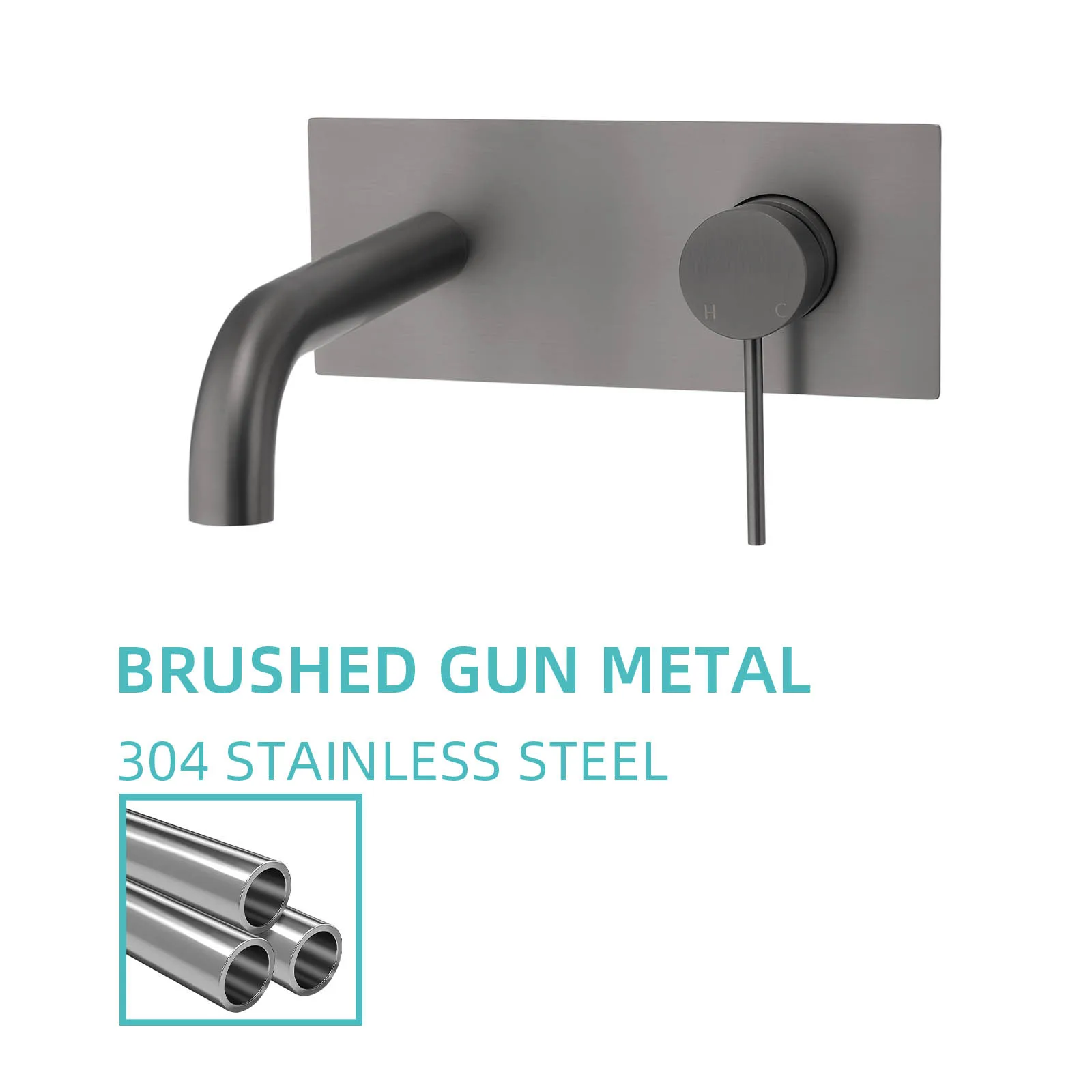 **Sydney Stock** KYLINS Round Vanity Faucet Wall Basin Mixer Tap Brushed Nickel Gold Black Gun Metal Chrome WaterMark Wels