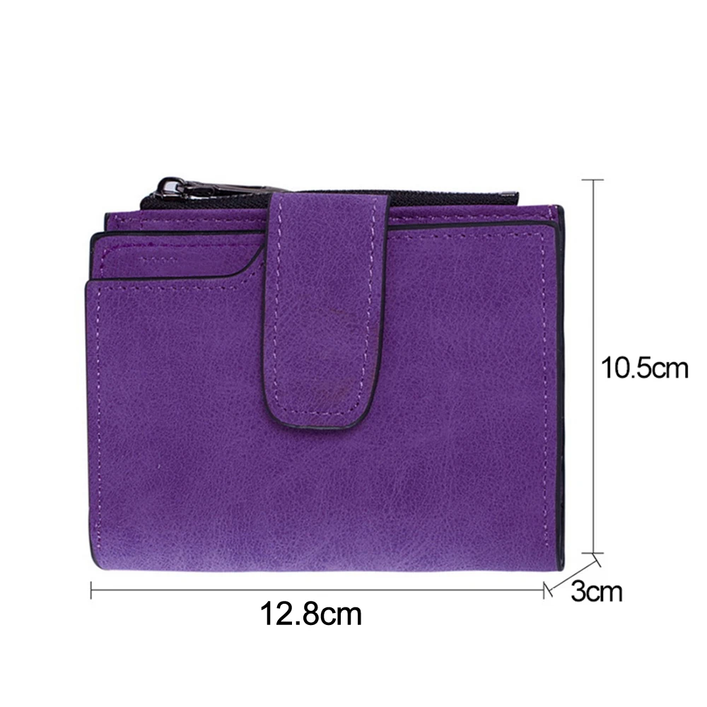 Women Short Small Wallet PU Leather Folding Coin Card Holder Money Folding Purse