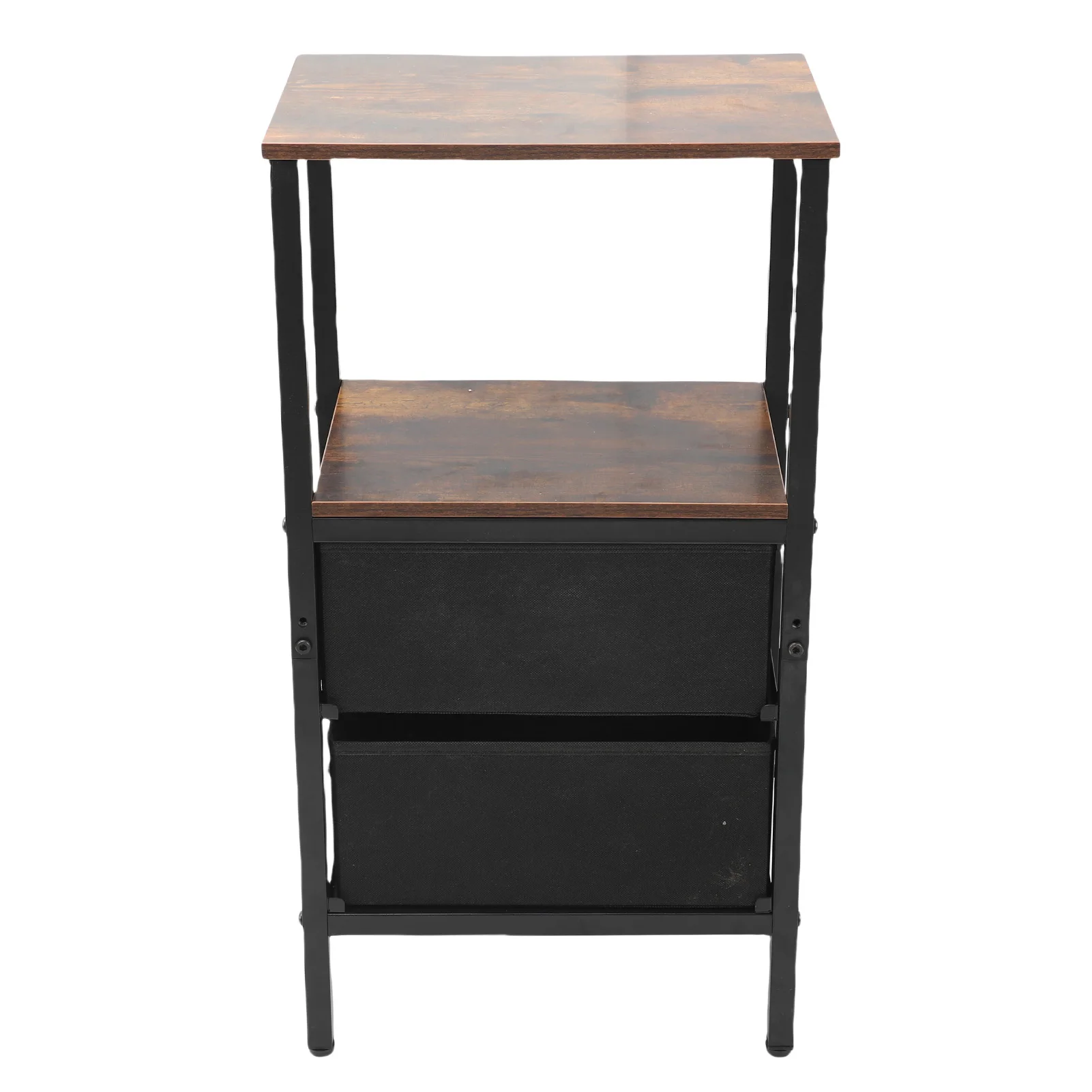 Night Stand for Bedroom MDF Carbon Steel Bedside Table with 2 Canvas Drawers for Living Room Dorm Nightstand with Drawer