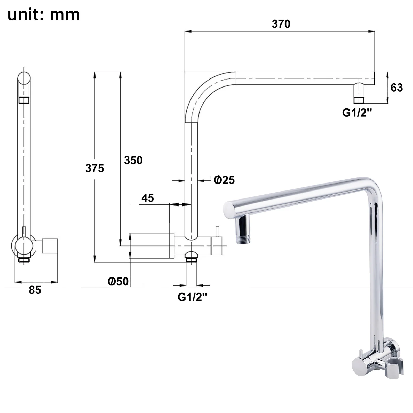 **Sydney Stock** KYLINS Brushed Gold Gun Metal Chrome Black 2 In 1 Rain Shower Head Set Wall Arm Twin Head Combo WELS WATERMARK