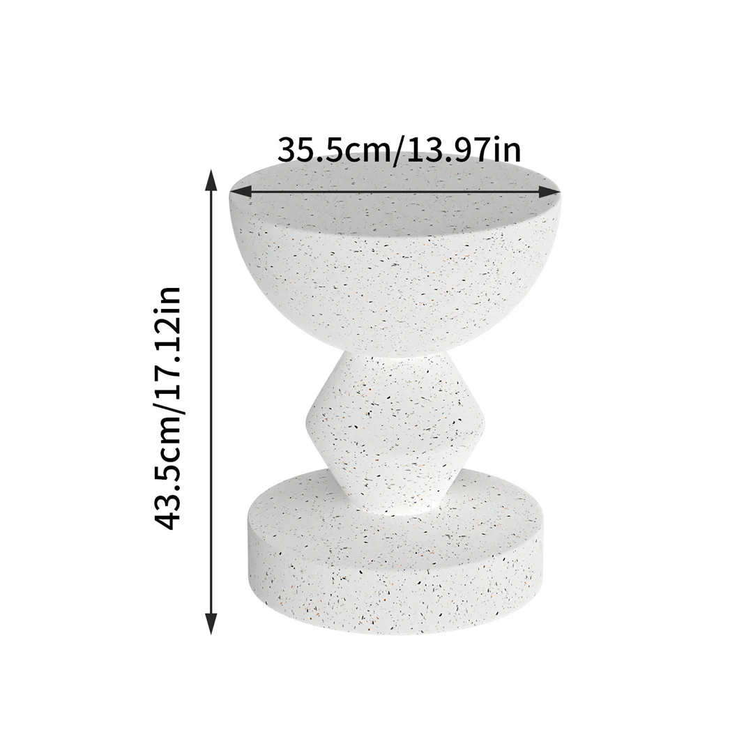 Lightweight Concrete Side Table: Modern Living Room Concrete Sofa Side End Table Bedside Accent Table for Indoor Kitchen, Outdoors Balcony, Patio