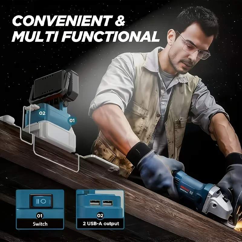 1/2pcs,15-LED Work Light, Portable Spotlight Flashlight Compatible with Makita 18V Lithium-ion Battery
