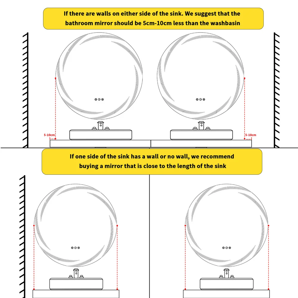 LUVODI 80CM Modern LED Bathroom Wall Mirror with Circle Backlight Illuminated Vanity Mirror with Defogging Feature for Bath