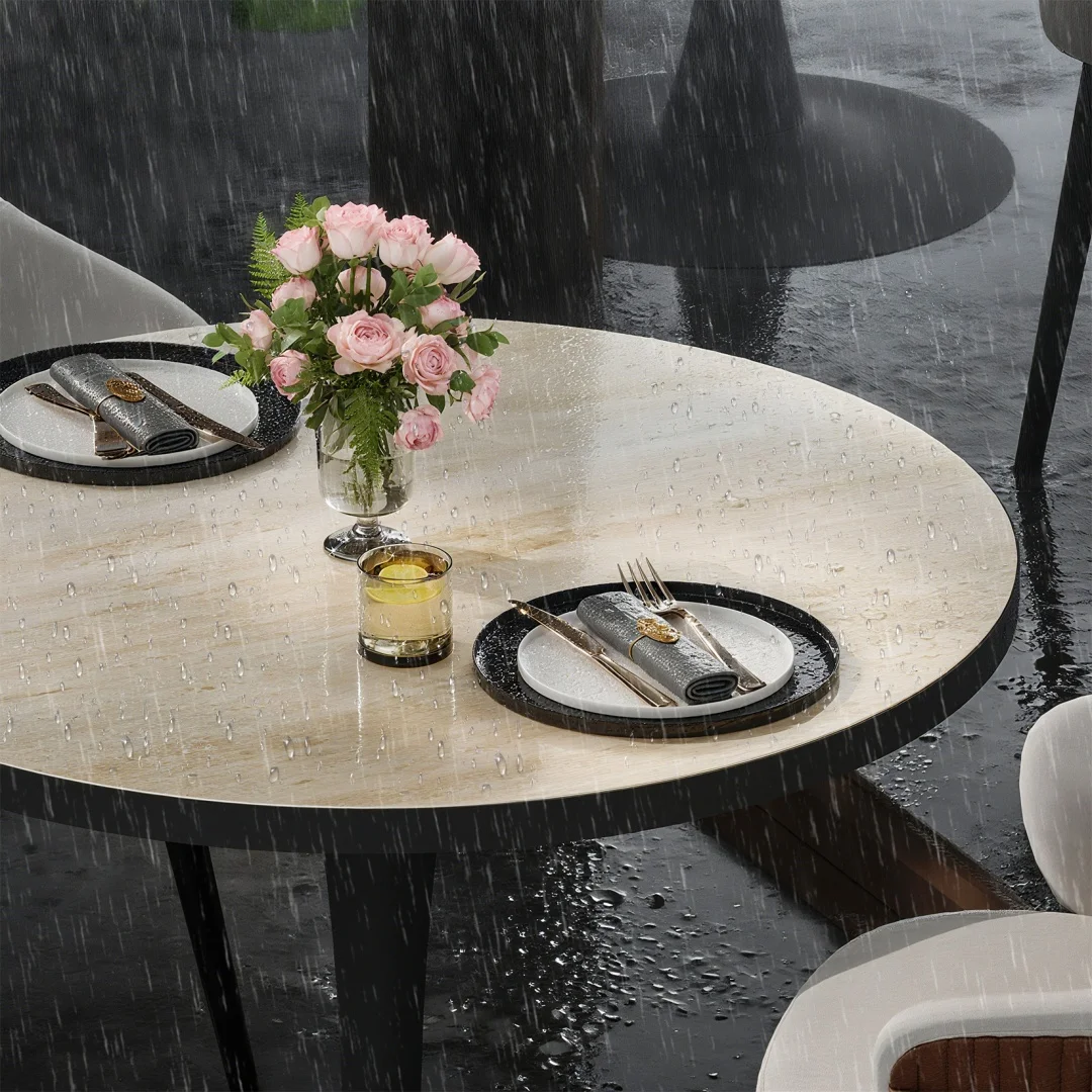LUVODI 30" Round Leisure Dining Table,Kitchen Coffee Circle Table with Larger Pedestal Base for 2-3 People