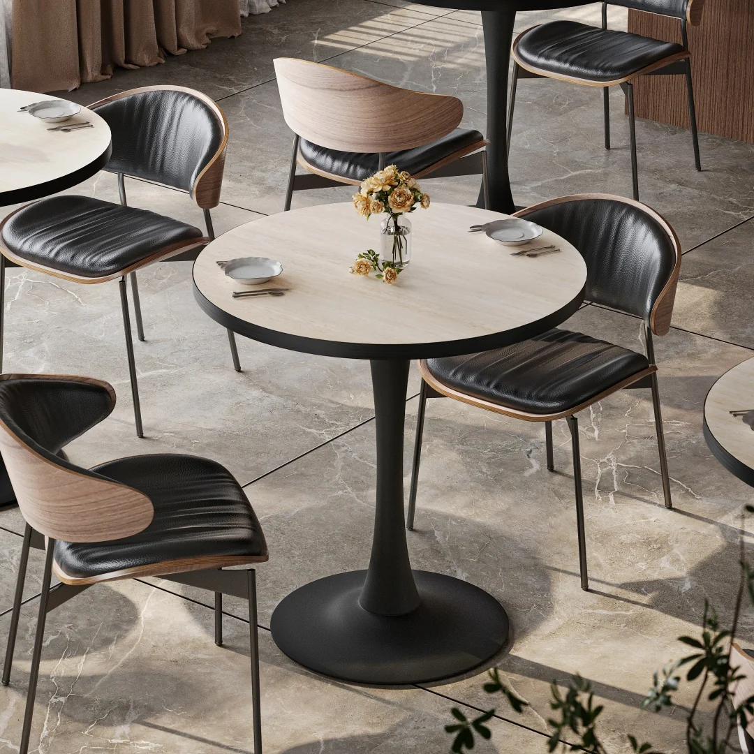 LUVODI 30" Round Leisure Dining Table,Kitchen Coffee Circle Table with Larger Pedestal Base for 2-3 People