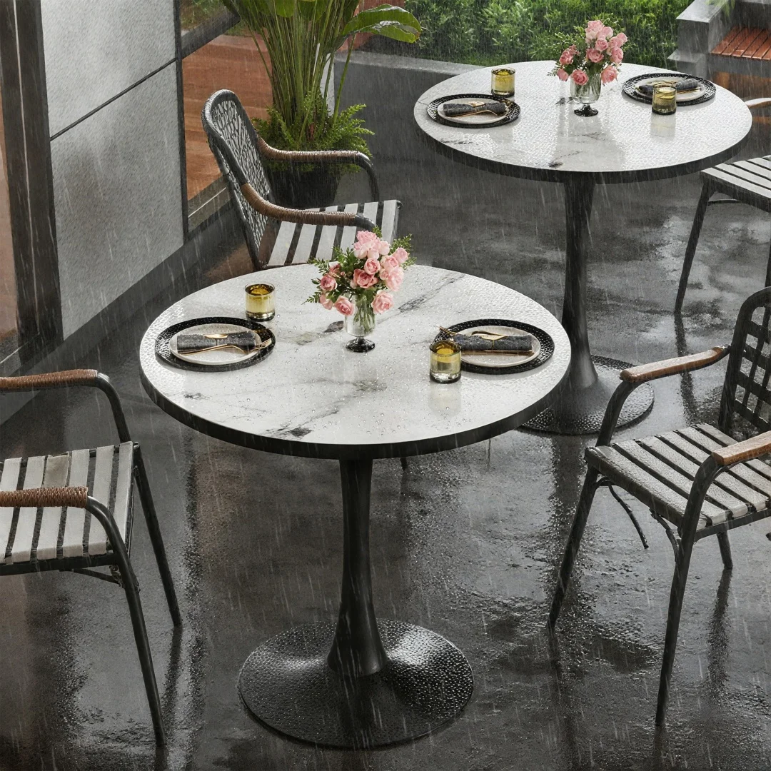 LUVODI 30" Round Leisure Dining Table,Kitchen Coffee Circle Table with Larger Pedestal Base for 2-3 People