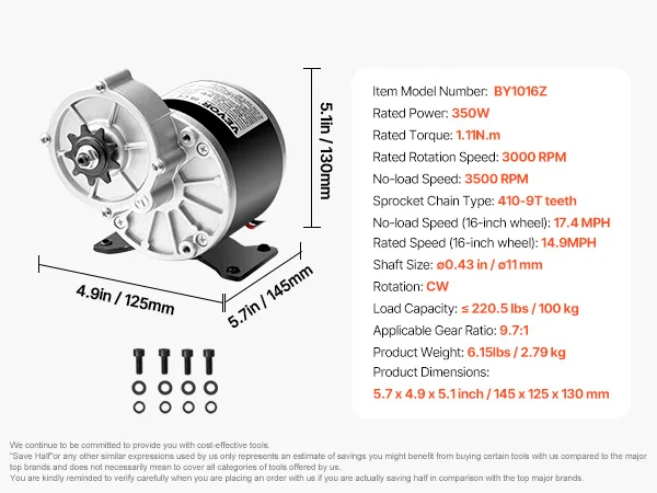 VEVOR 350/1800/2000/3000W Electric Powerful DC Motor Go Kart Electric Brushed Motor Electric Dirt Bike Motor Engine for E-Bike