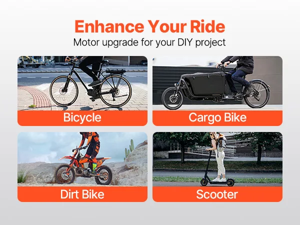 VEVOR 350/1800/2000/3000W Electric Powerful DC Motor Go Kart Electric Brushed Motor Electric Dirt Bike Motor Engine for E-Bike