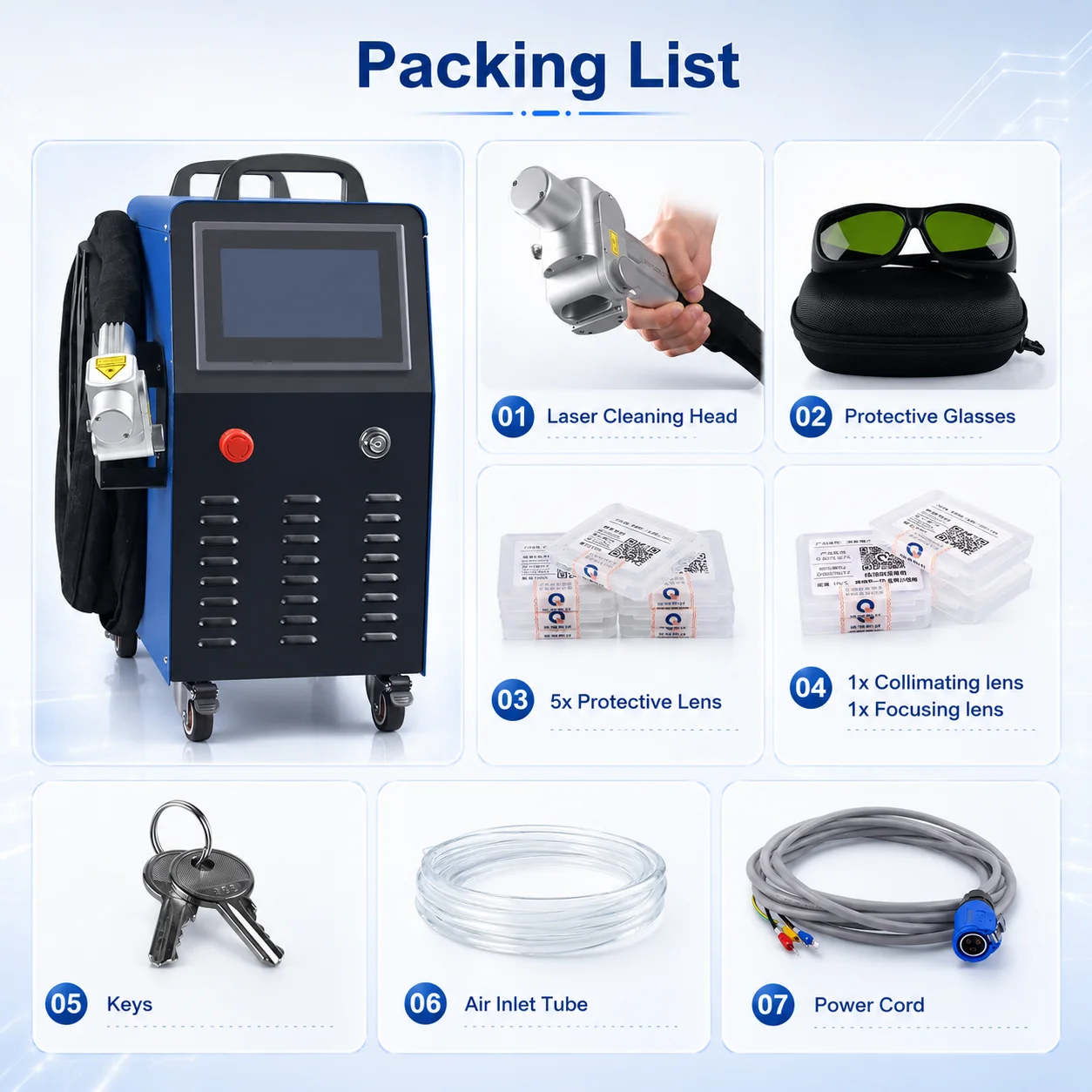 2000W Air Cooling Fiber Laser Cleaning Machine Portable Laser Cleaner for Metal Oil Rust Paint Removal Cleaning SUP 32C Width 300mm Energy Saving