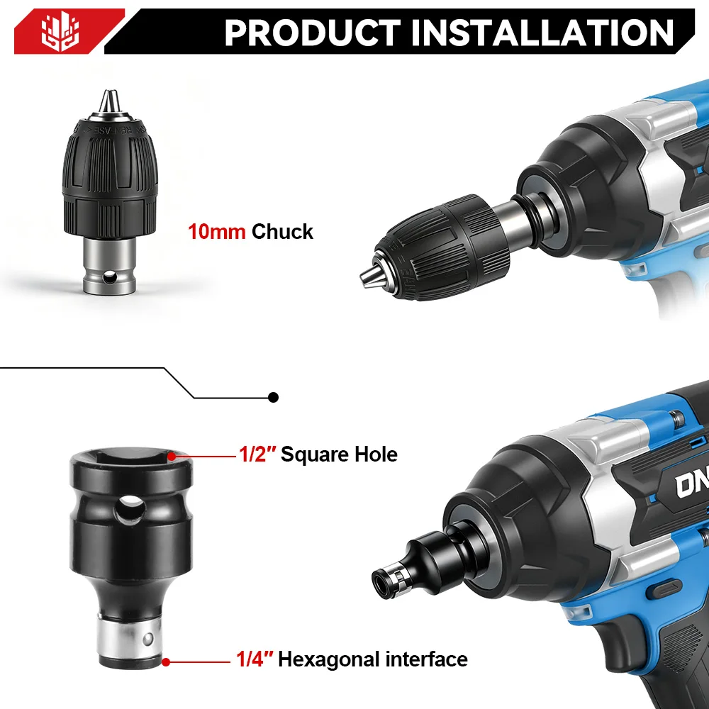 ONEVAN 1800N.M Torque Brushless Electric Impact Wrench 1/2 inch Cordless Drill Car Repair Power Tool For Makita 18V Battery Pin