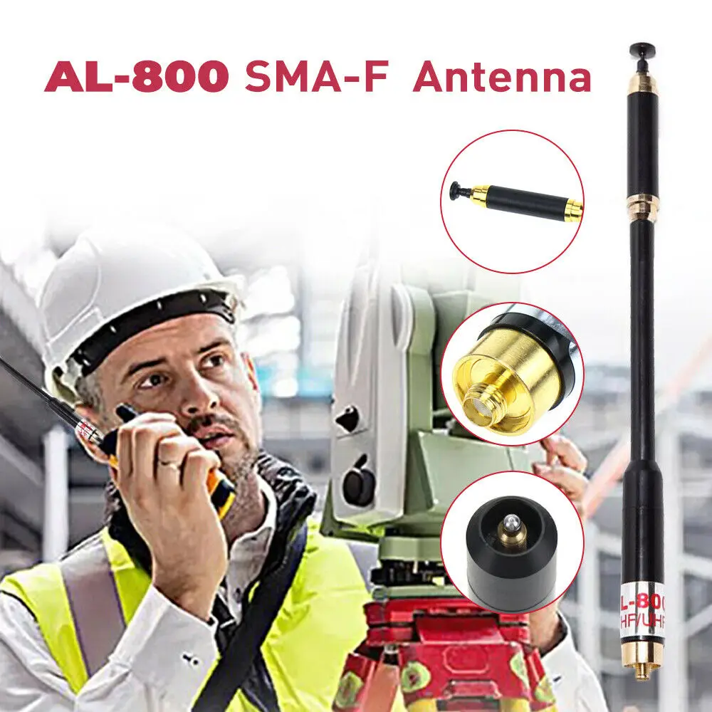 High Gain Telescopic Antennas AL-800 Dual Band VHF UHF SMA-Female Antenna Replacement For BaoFeng UV-5R UV-9R Radio Accessories