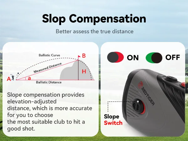 REDTIGER C001B Golf Rangefinder with Slope 1000M 1200 Yards Laser Range Finder Golf 7X Magnification Rechargeable Range Finder