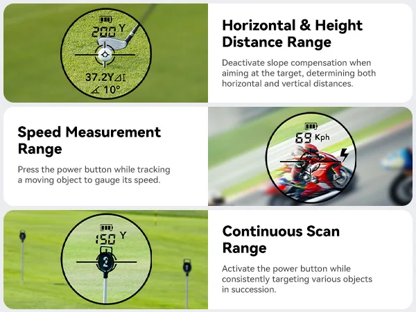 REDTIGER C001B Golf Rangefinder with Slope 1000M 1200 Yards Laser Range Finder Golf 7X Magnification Rechargeable Range Finder