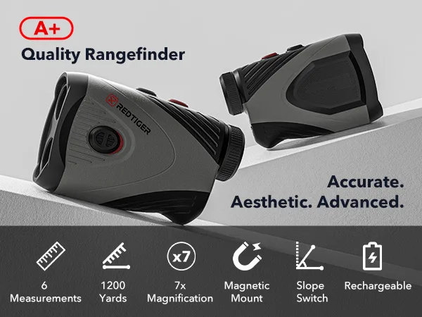 REDTIGER C001B Golf Rangefinder with Slope 1000M 1200 Yards Laser Range Finder Golf 7X Magnification Rechargeable Range Finder