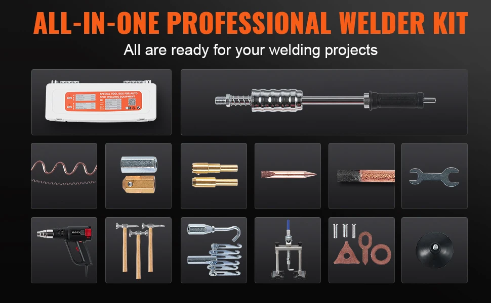 SucceBuy Stud Welder Dent Repair Kit 5 KW Welder Machine Auto / Manual Welding 10 Modes Spot Welding Repair Tool for Auto Repair