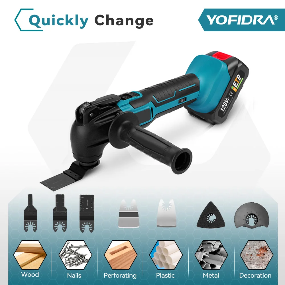 600W Oscillating Multi Tool 20000OPM Cordless Electric Woodworking Cutting Saw Tool Home Decoration For Makita Battery Pin