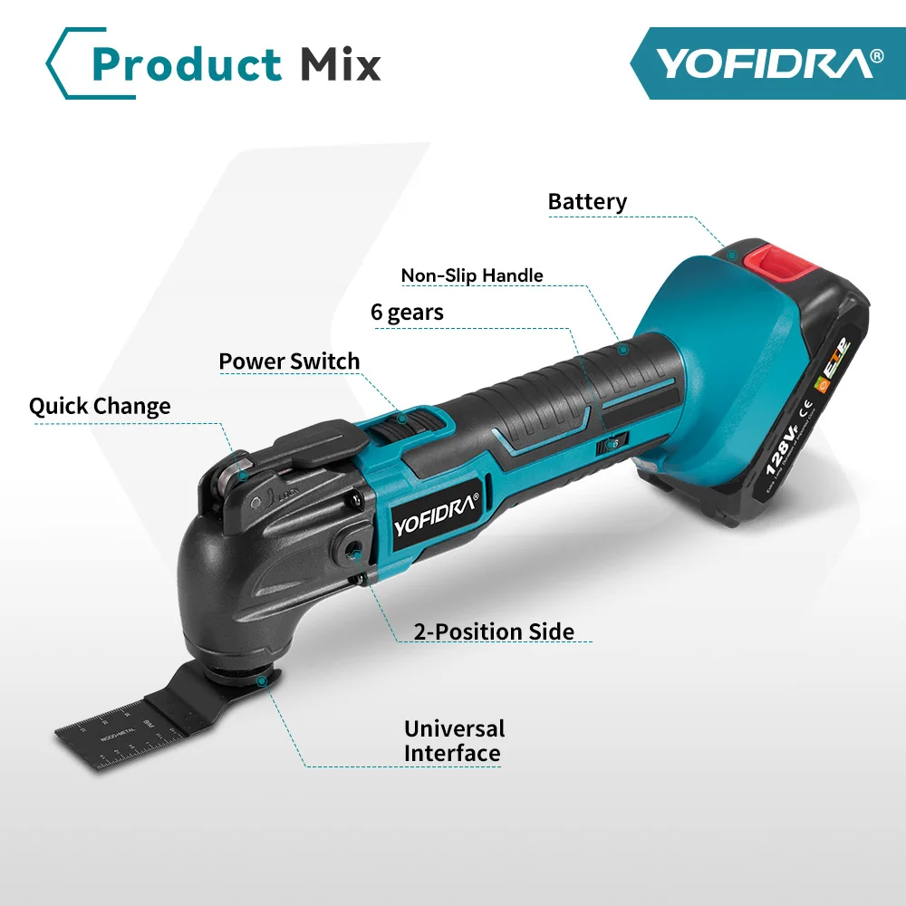 600W Oscillating Multi Tool 20000OPM Cordless Electric Woodworking Cutting Saw Tool Home Decoration For Makita Battery Pin