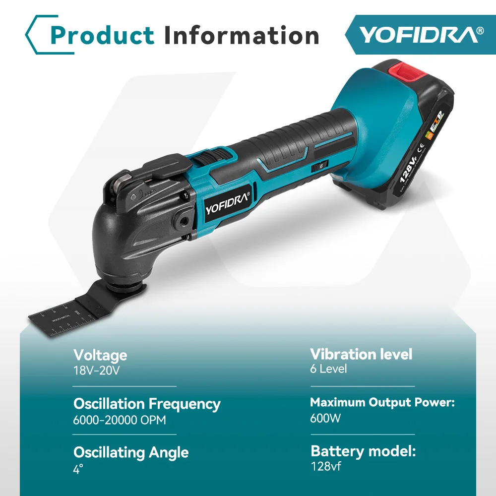 600W Oscillating Multi Tool 20000OPM Cordless Electric Woodworking Cutting Saw Tool Home Decoration For Makita Battery Pin
