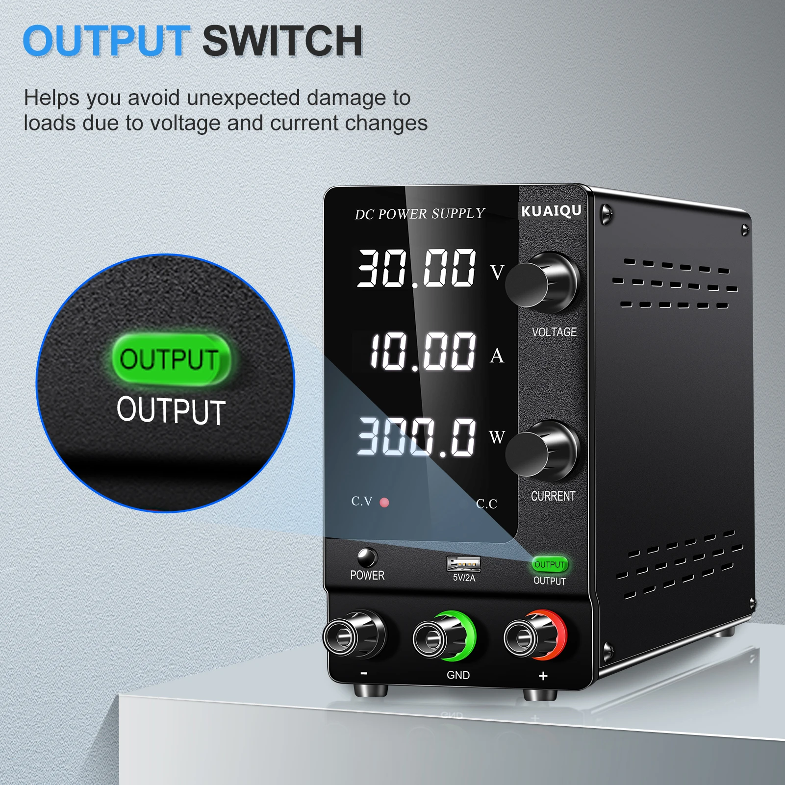 KUAIQU DC Lab Power Supply 30V 60V 120V Adjustable Voltage Regulator Preset Voltage Current Fast Charging Bench DC Power Supply