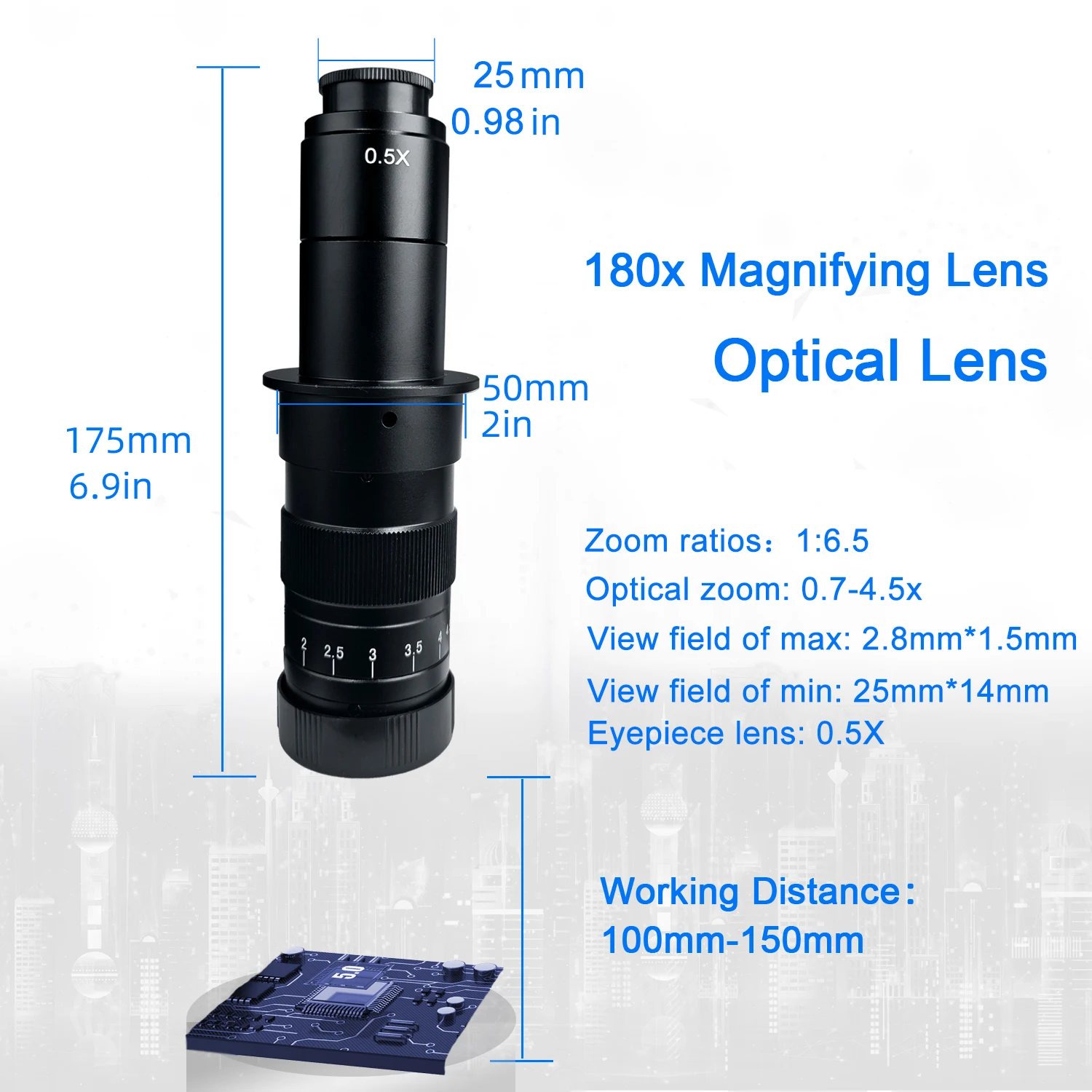 Yizhan 4K 1080P Electronic Digital Microscope 48MP HDMI USB Soldering Microscope Camera 180X 215X Lens For Image Magnification