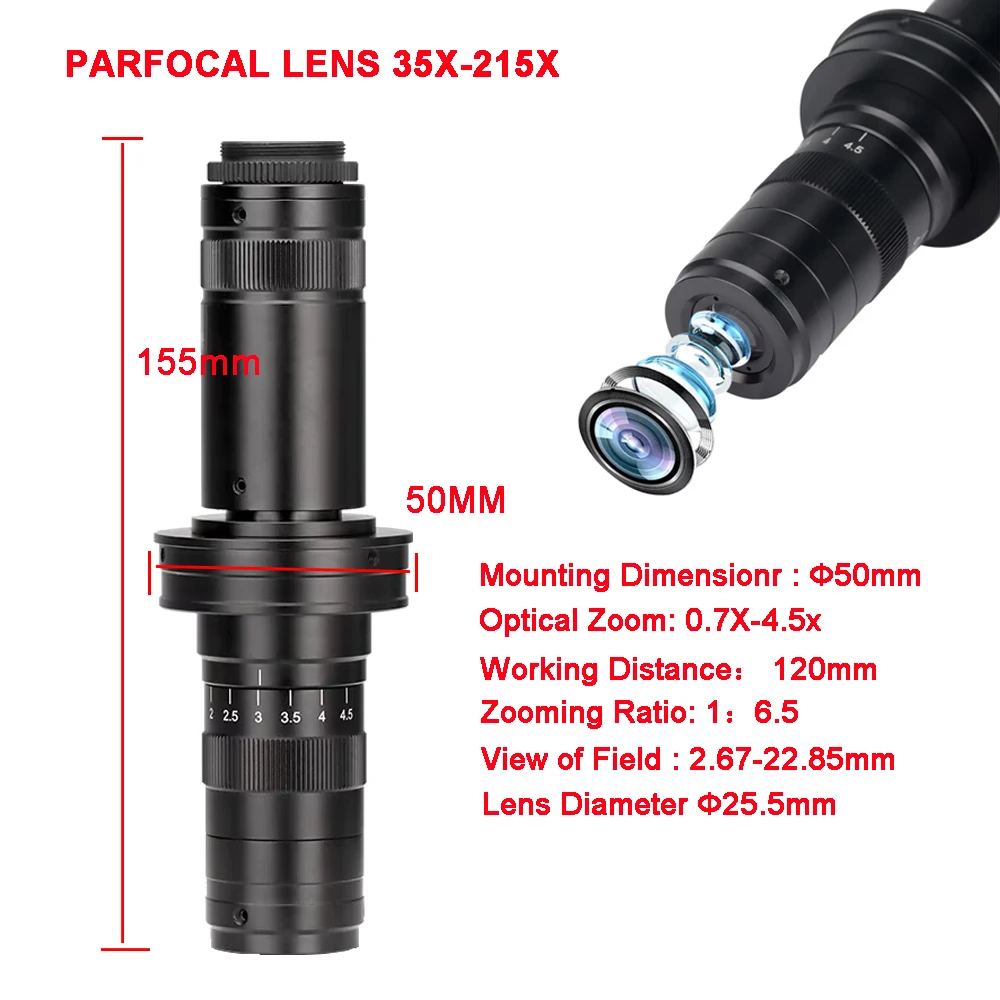 Yizhan 4K 1080P Electronic Digital Microscope 48MP HDMI USB Soldering Microscope Camera 180X 215X Lens For Image Magnification