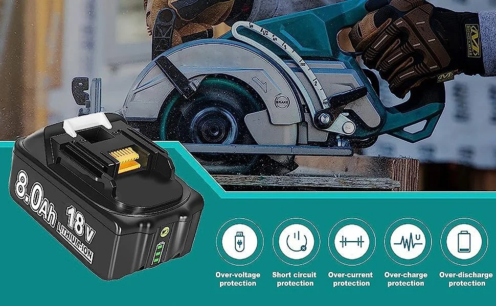 VANON 1/2/4Pack 8.0Ah Replace for Makita 18V BL1860B Battery Pin Compatible with 18Volt BL1860 BL1850 BL1850B BL1830 Power Tool