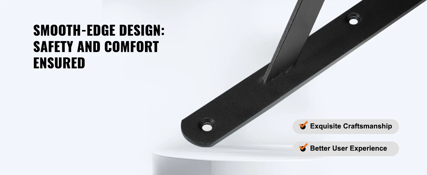 SucceBuy Shelf Bracket 12”x4”x1.6” 6 Pcs Heavy Duty Floating Shelf Brackets Brackets for Shelves 5mm Thick Matte L Shelf Bracket