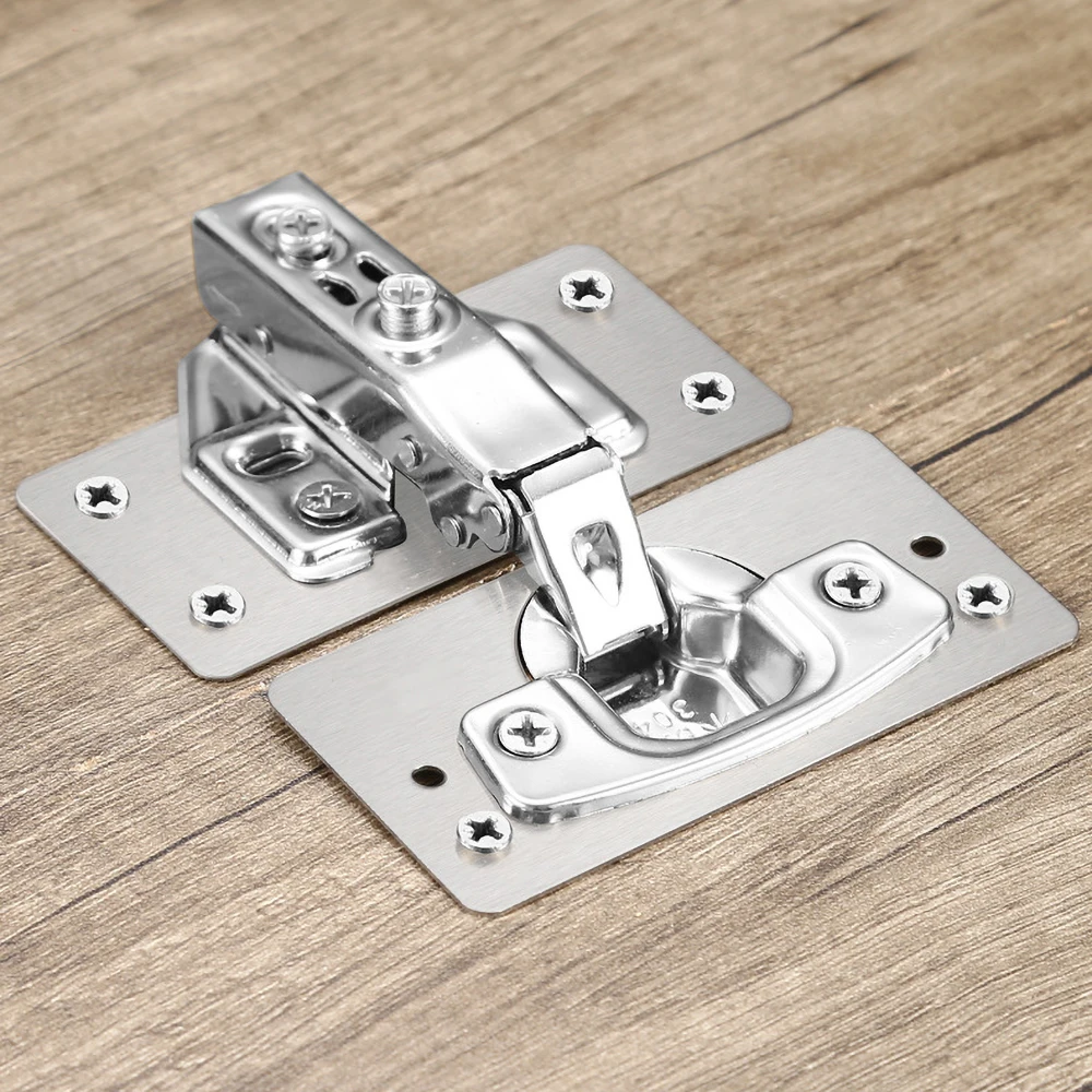 5 Sets NEW Hinge Repair Plate Rust-Resistant Steel Furniture Cupboard Repair Mount Tool