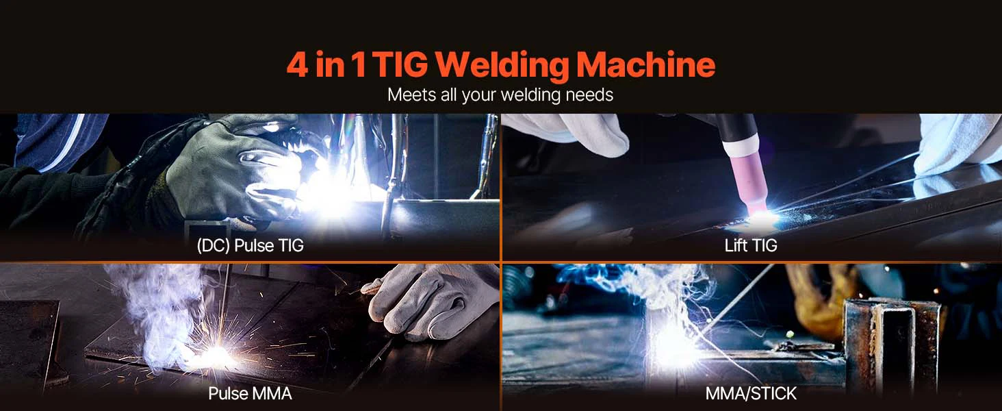 succebuy TIG Welder140A4-In-1Welding Machine TIG/DC Pulse MMA/Lift TIG/MMA Electric Welder with Synergic Control IGBT Inverter