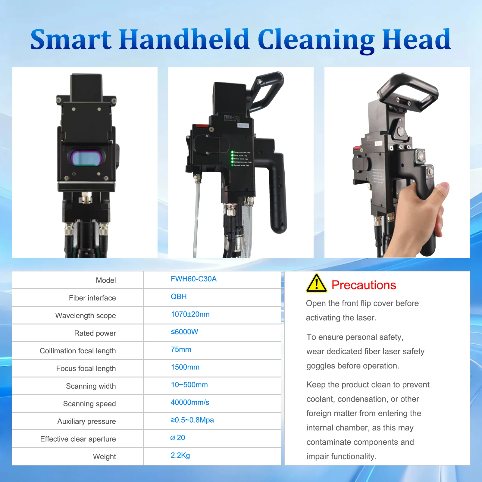 6000W Fiber Laser Cleaner 6000W Water Cooling Industrial Laser Cleaning Machine for Paint Oil Removal Heavy Rust Removal