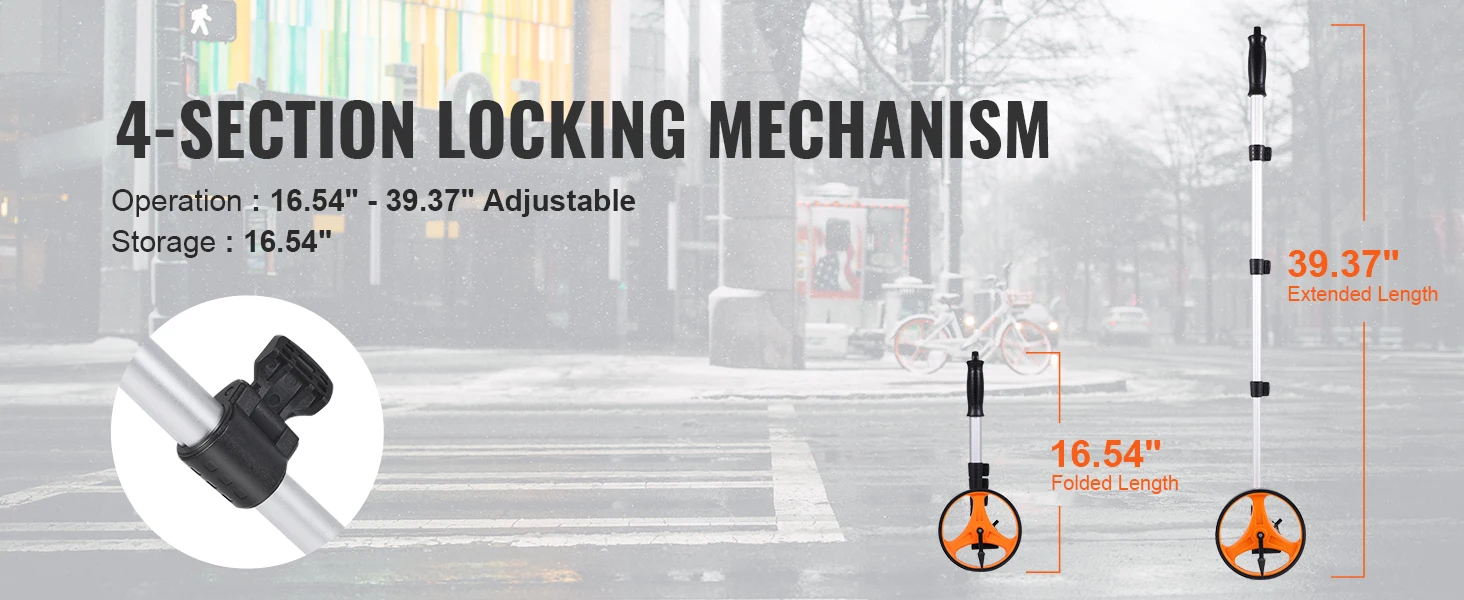 SucceBuy Measuring Wheel Telescoping Measure Wheel Measurement0-9,999m Back Bag Suitable for Lawn/Hard/Wood Road Measuring