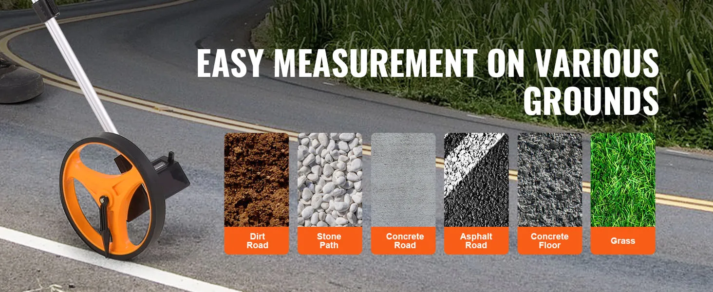 SucceBuy Measuring Wheel Telescoping Measure Wheel Measurement0-9,999m Back Bag Suitable for Lawn/Hard/Wood Road Measuring