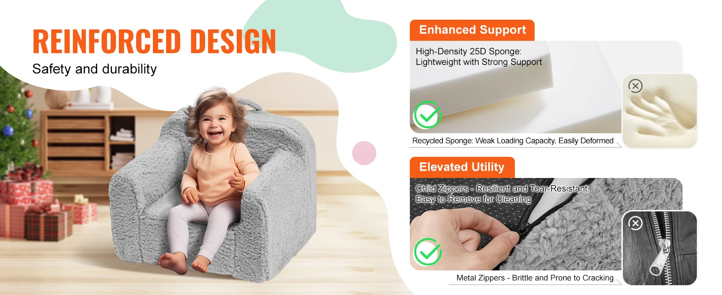 SucceBuy Play Couch Kids Sofa Toddler Foam Sofa Couch with High-density 25D Sponge for Playing Creative Sleeping Kids Furniture