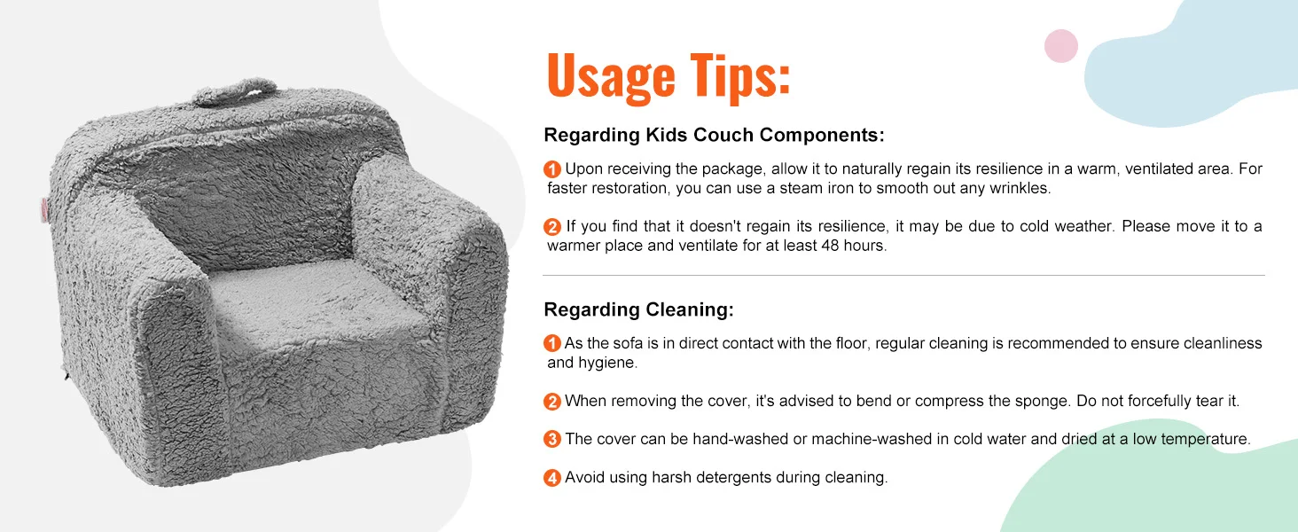SucceBuy Play Couch Kids Sofa Toddler Foam Sofa Couch with High-density 25D Sponge for Playing Creative Sleeping Kids Furniture