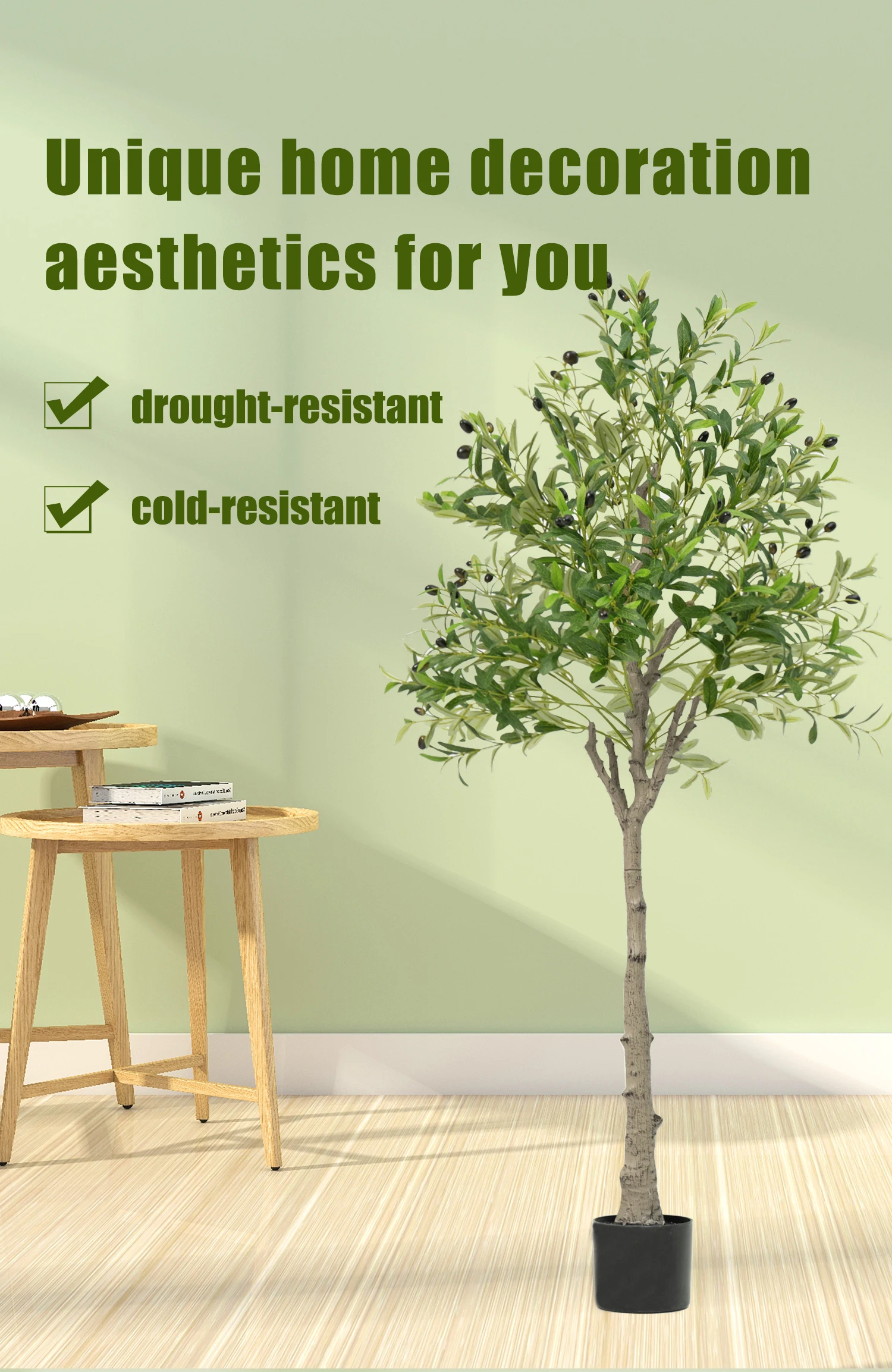 Artificial Plants Artificial Decorative Plants Olive Tree Room Decoration 6 FT Olive Tree With Fruit For Home Garden Decor
