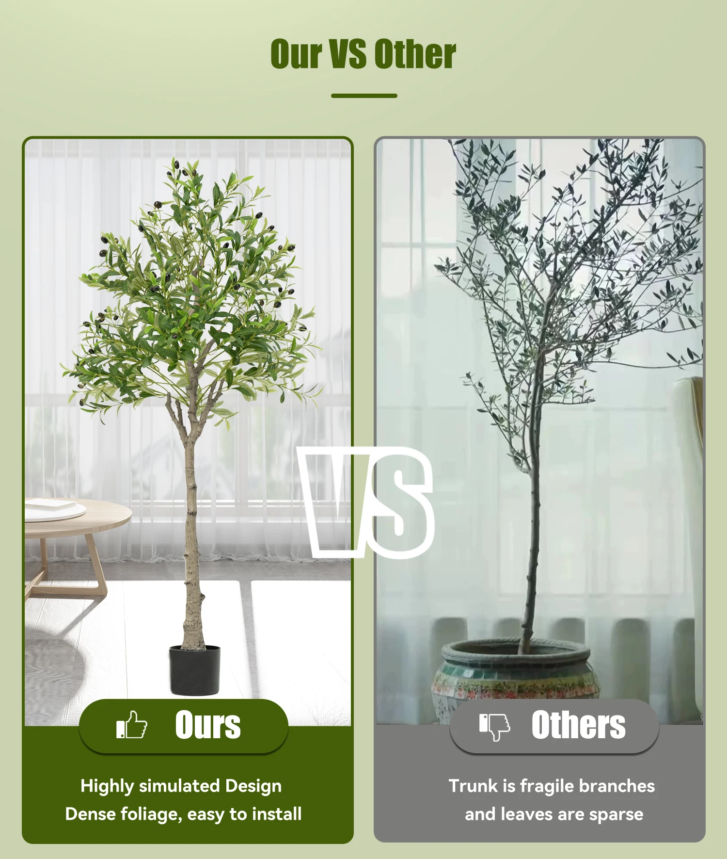 Artificial Plants Artificial Decorative Plants Olive Tree Room Decoration 6 FT Olive Tree With Fruit For Home Garden Decor