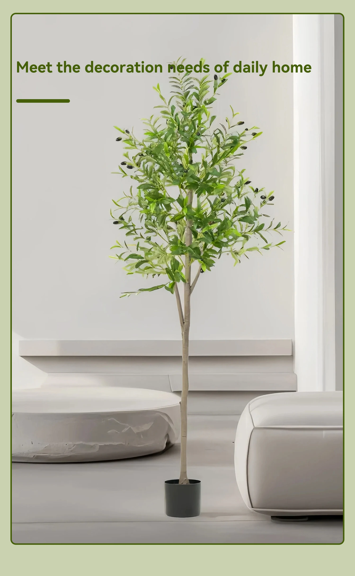 Artificial Plants Artificial Decorative Plants Olive Tree Room Decoration 6 FT Olive Tree With Fruit For Home Garden Decor