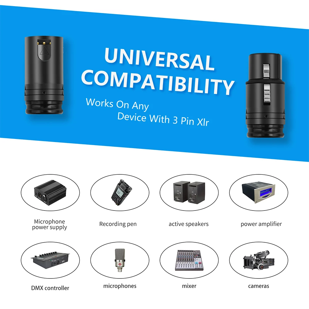 1-5SET Male To Male/Female To Female Compact XLR Microphone Solder Adapter with Wrench Audio Cables Connector for Microphone