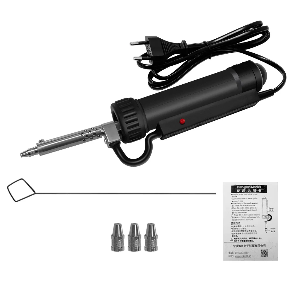 Portable Soldering Desoldering Suction with EU Plug Electric Tin Soldering Repair Tool Strong Suction for Circuit Board Assembly