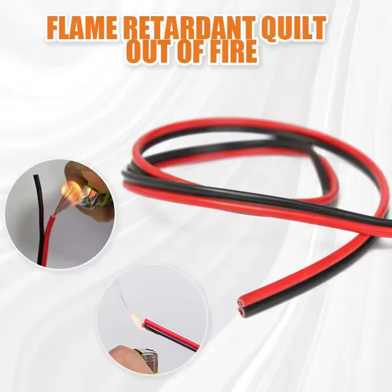 5/10m Red And Black Speaker Cable 2*0.3mm/2*0.5mm Audio Core Wire Tinned Copper 2 Pin AWG For Home Stereo HiFi/Car Player System