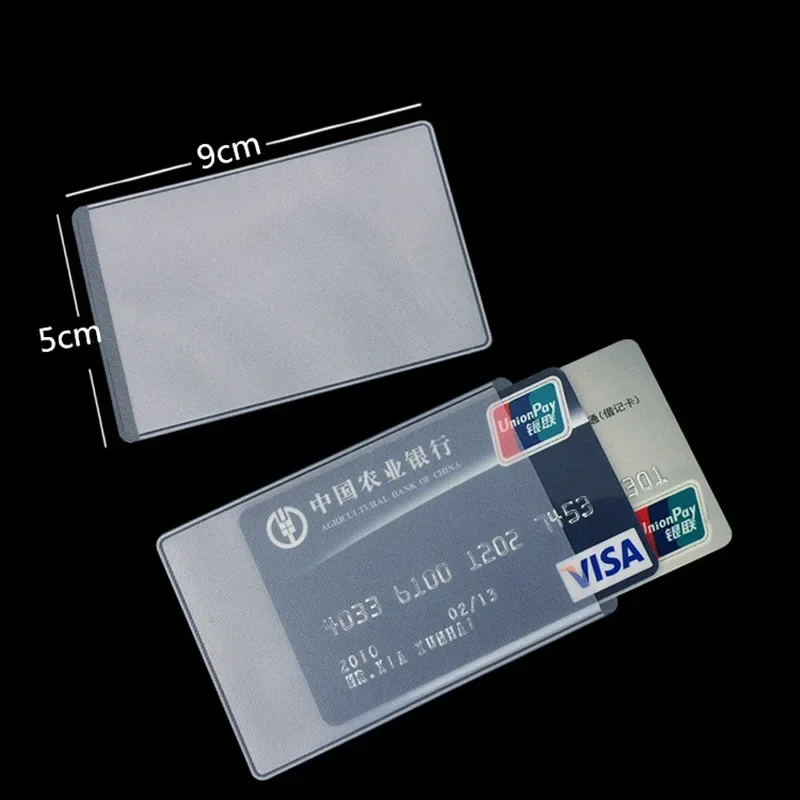 10pcs/set Transparnt Card Cover Protective Holder PVC Waterproof Credit ID Business Card Protection Document Id Badge Case