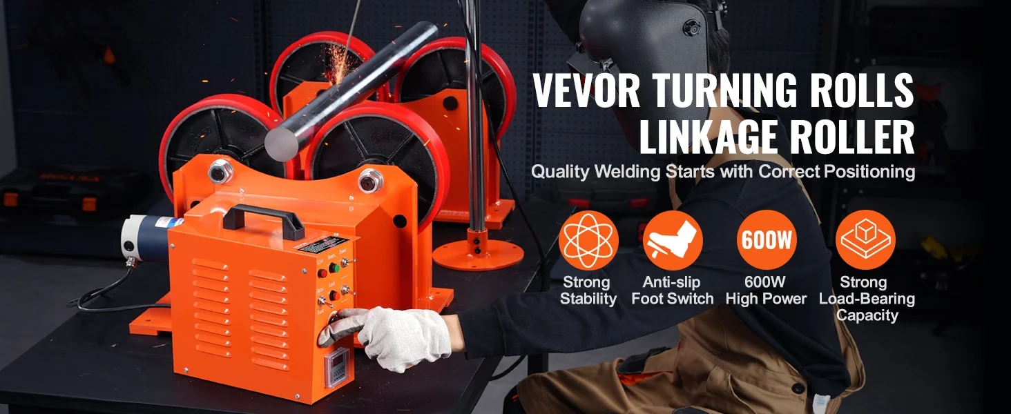 SucceBuyWelding Positioner Turning Rolls Linkage Roller 1000 KG Loading Welding Turning Rotary Torch Stand for Welding Equipment