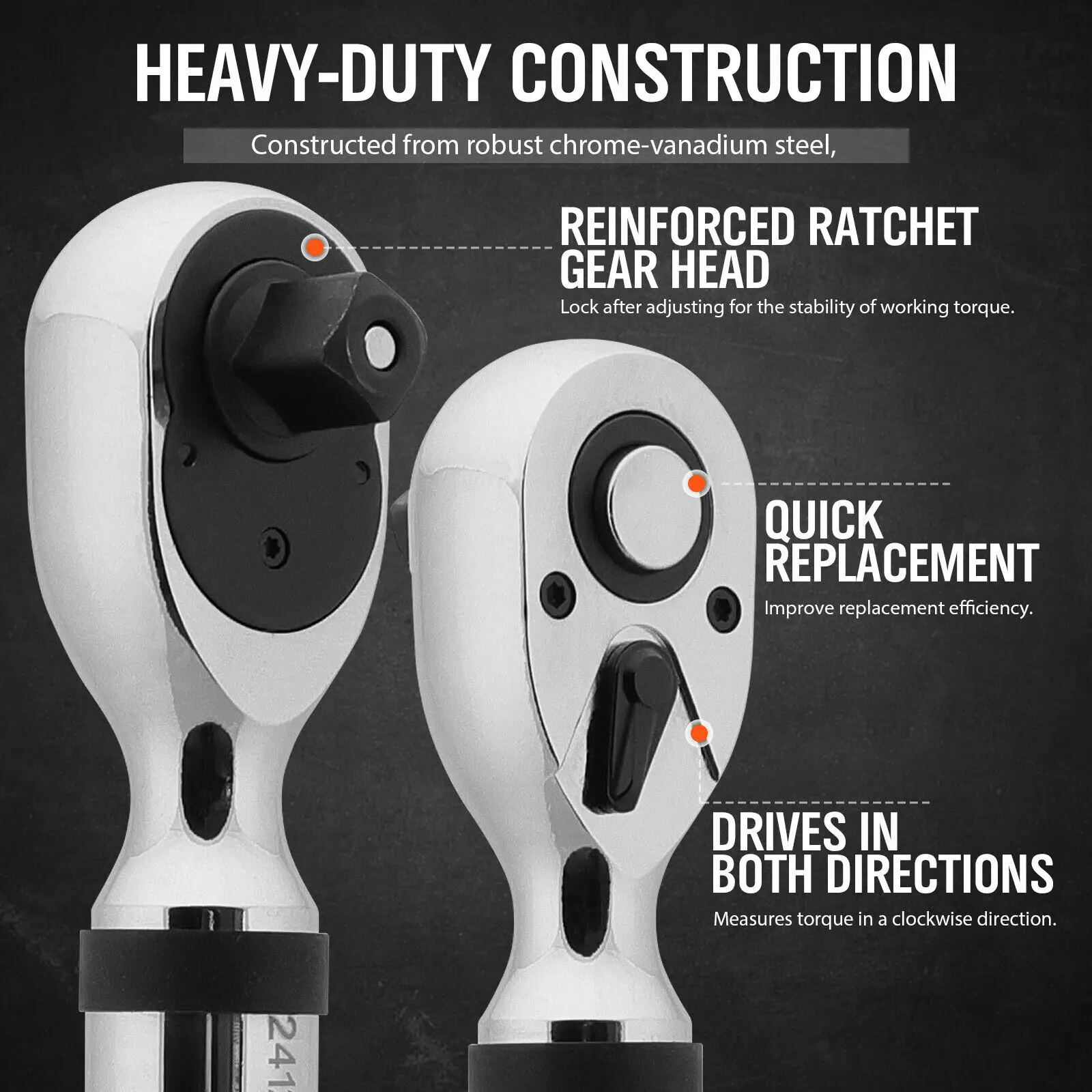 HORUSDY 1/2" Drive Digital Torque Wrench, 25-250Ft.lb / 34-340N.m 2% Accuracy LED Display with Socket Adaptors DIY & Home Repair