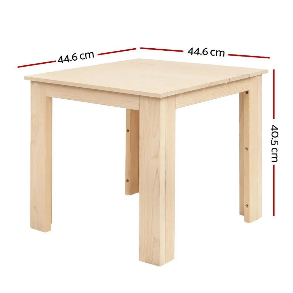 Wooden Coffee Side Table Outdoor Garden Camping Small Desk Natural Finish Furniture