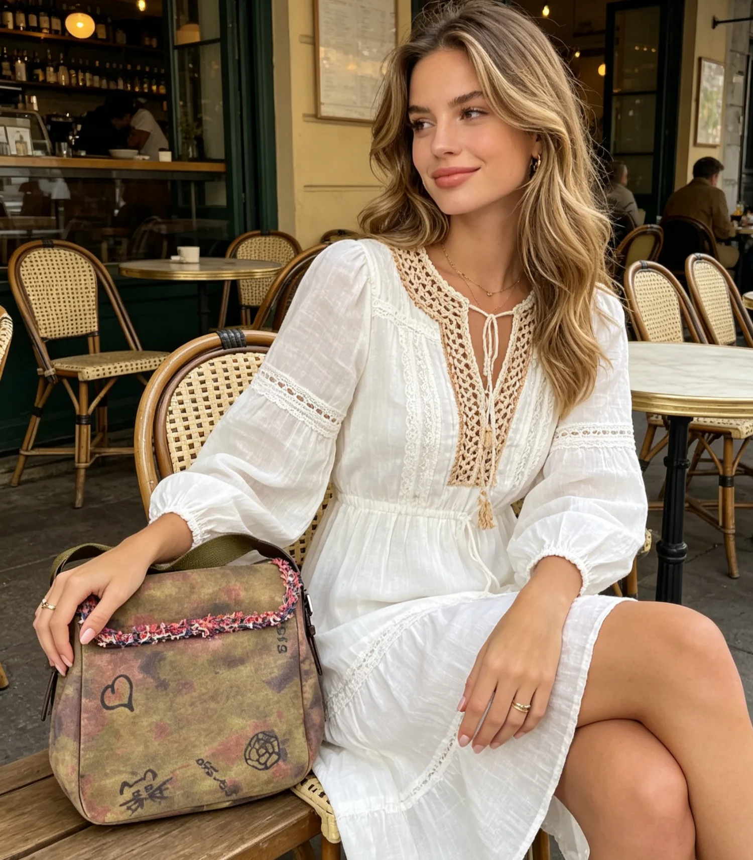 Simple Design Shoulder Bag Woman Cartoon Graffiti Leather Crossbody Bag Fashion Trend Cute High Quality Famous Brand Handbag