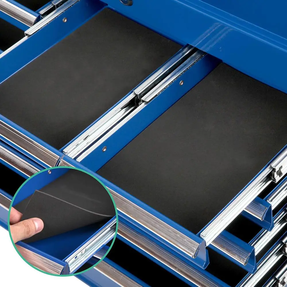 9 Drawer Steel Tool Cabinet Mobile Garage Organizer Storage Chest Blue Heavy Duty Workshop Toolbox