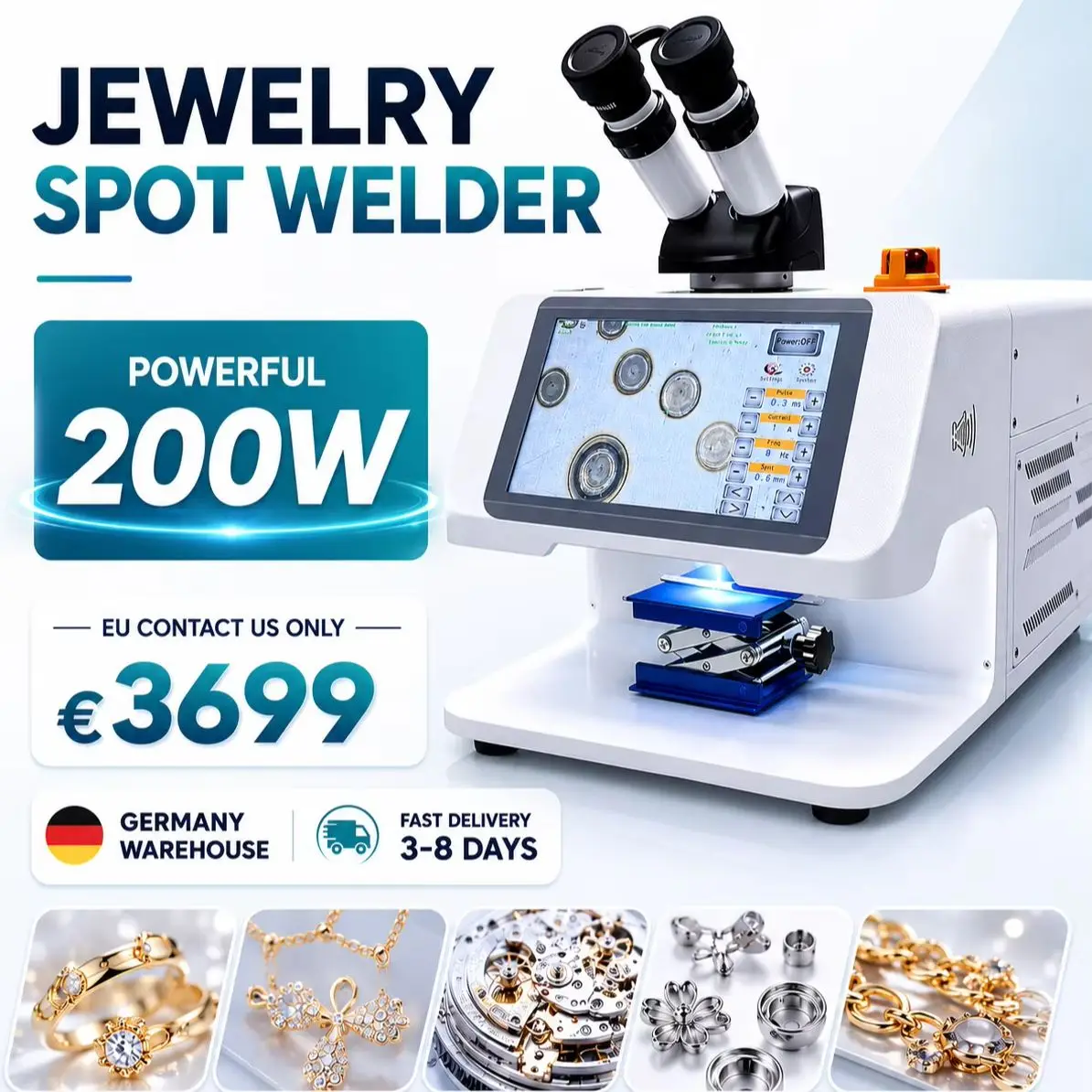 200W Jewelry Spot Welding Machine Stainless Steel Gold Silver Jewellery Repair Welder For Ring Earring Bangle Repair 220V