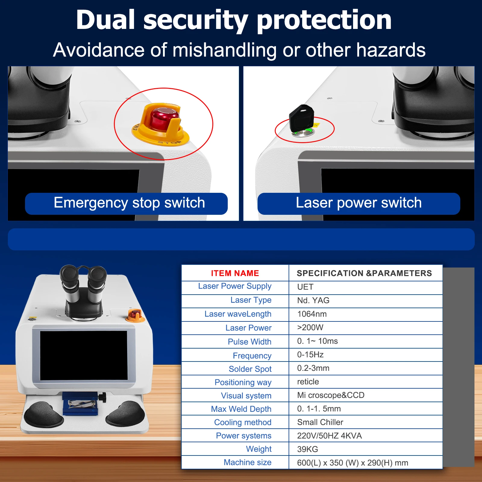 200W Jewelry Spot Welding Machine Stainless Steel Gold Silver Jewellery Repair Welder For Ring Earring Bangle Repair 220V