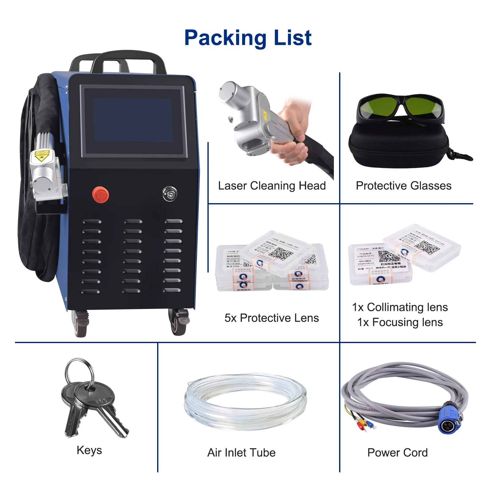 Air Cooling Laser Cleaning Machine Paint Removal 1500W 2000W Cleaner Scan Width 300MM Professional Handheld Laser Cleaning Guns
